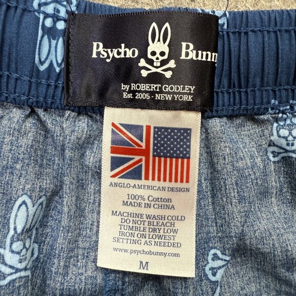Psycho Bunny Pajama Bottoms Men M Blue All Over Print AOP 31" - Picture 5 of 16